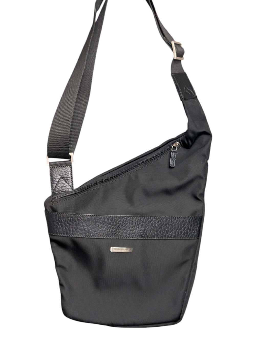 Salvatore Ferragamo Black Nylon Men's Shoulder Bag